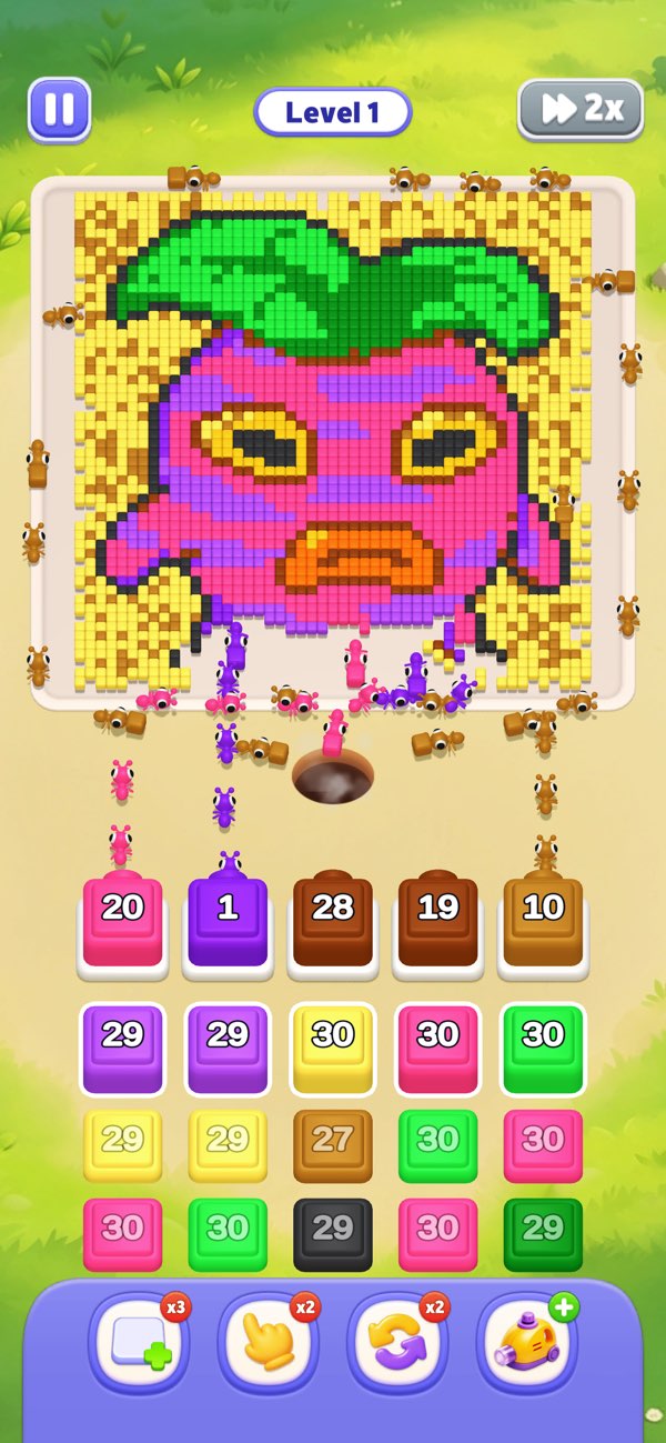 Pixel Ants colorful pixel-art puzzle gameplay