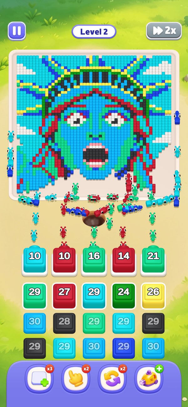 Pixel Ants Statue of Liberty pixel puzzle