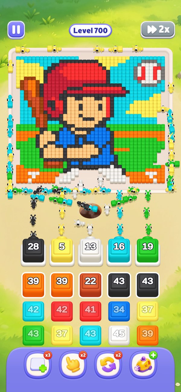 Pixel Ants advanced pixel puzzle level